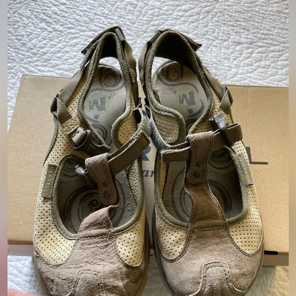 Merrell Womens Size 5.5 Siren Cassia Olive J85230 Mary Jane Suede Sandals - Picture 3 of 5